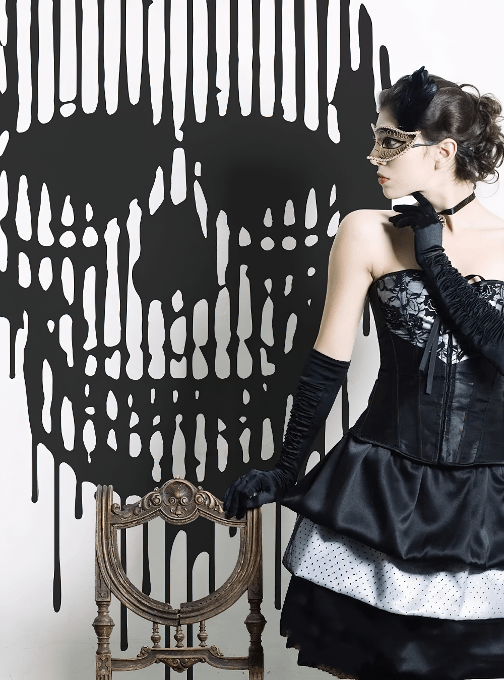 Dripping Skull Horror Vinyl Wall Decal for Rooms