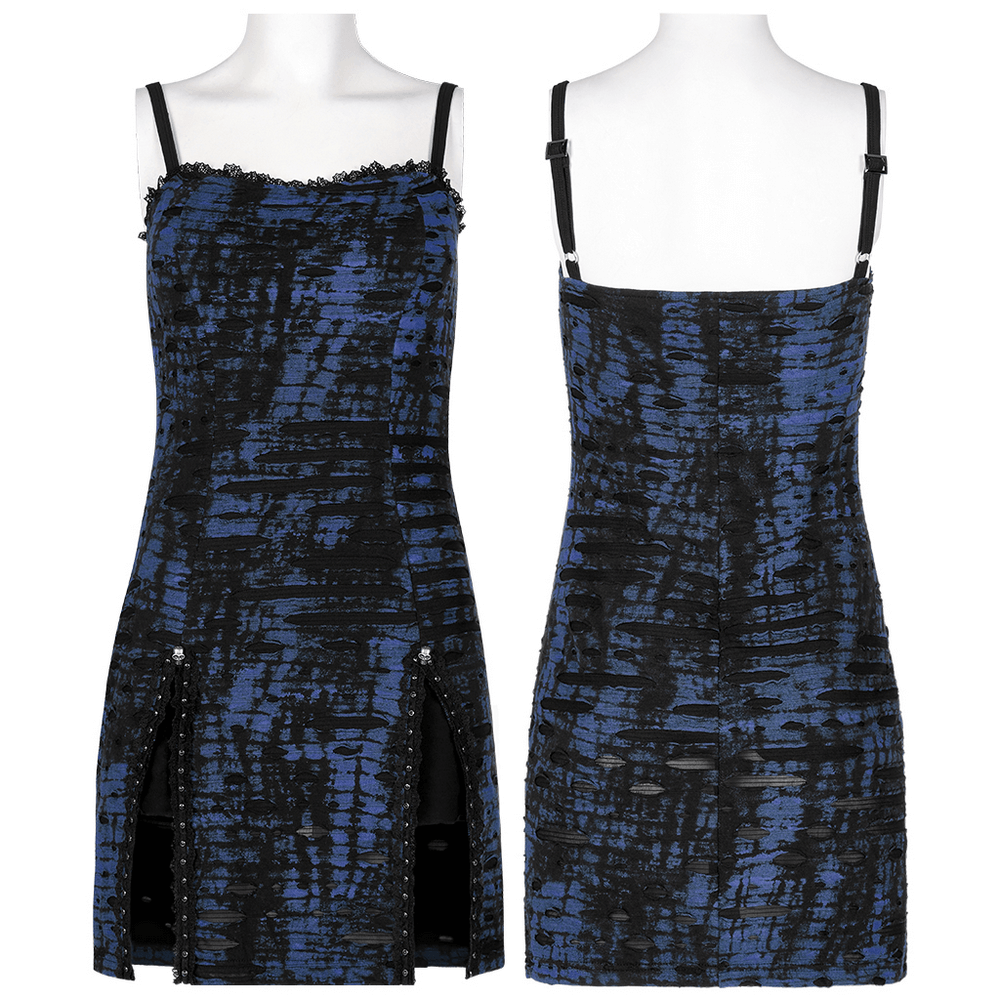 Edgy Women's Sequin Mini Dress with Lace Detail