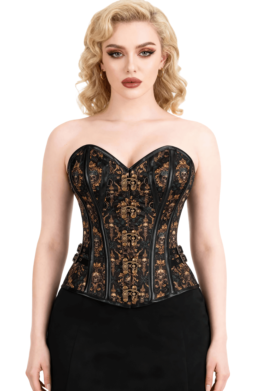 Elegant Baroque Skull Steampunk Overbust Corset