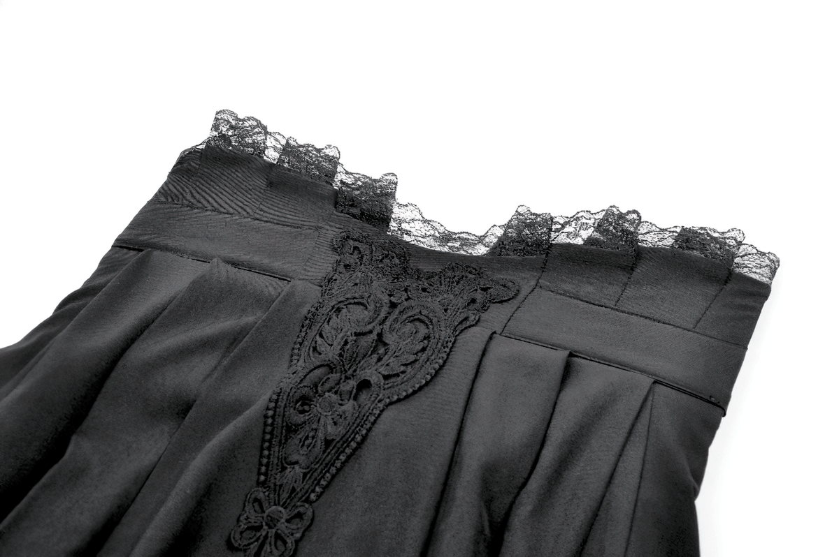 Elegant Black Maxi Skirt with Lace Back and Bow Detail