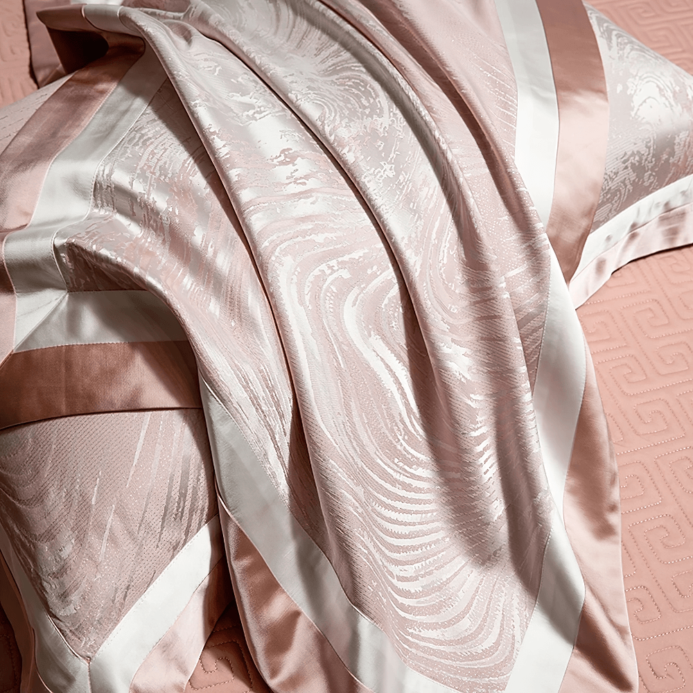Elegant Egyptian Cotton Bedding Set with Marble Pattern