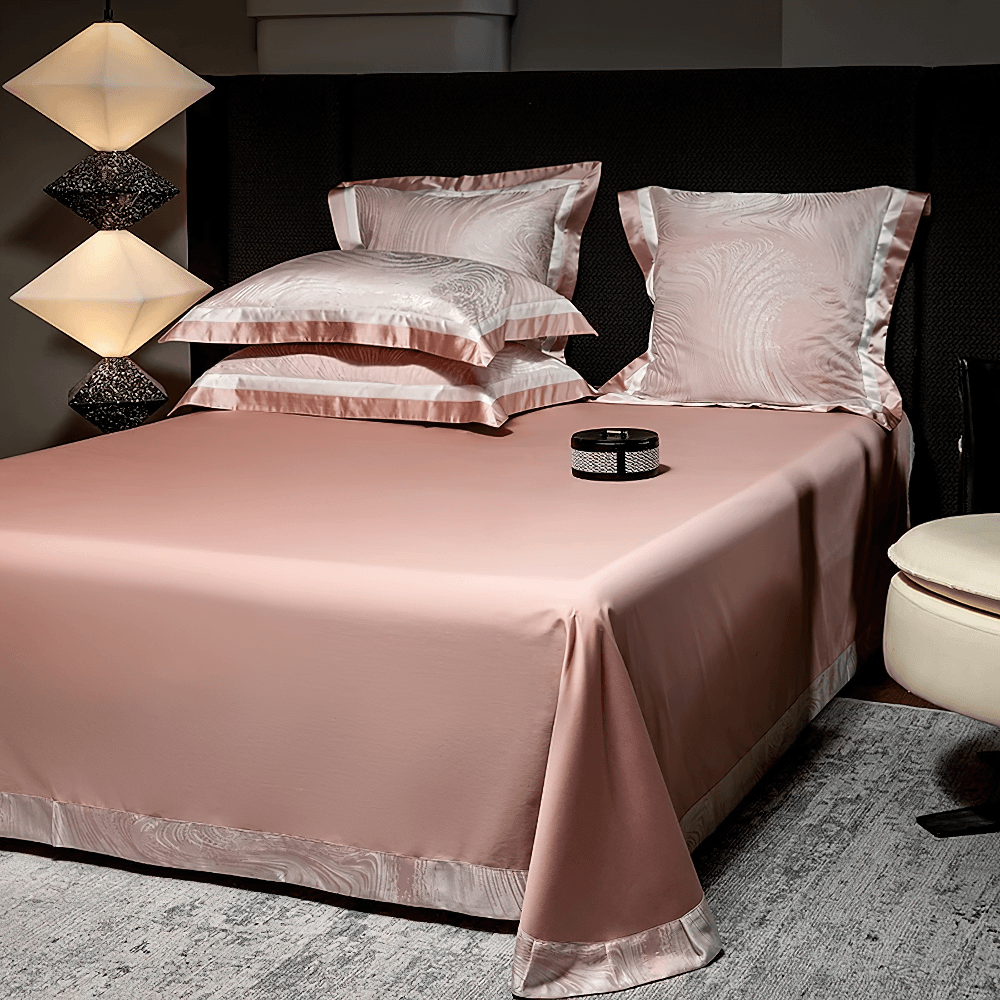 Elegant Egyptian Cotton Bedding Set with Marble Pattern