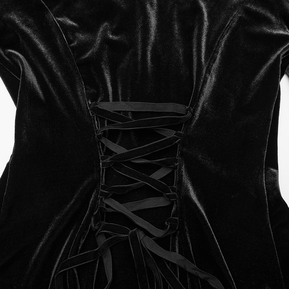Elegant Goth Top with Ruffled Lace and Pearl Buttons