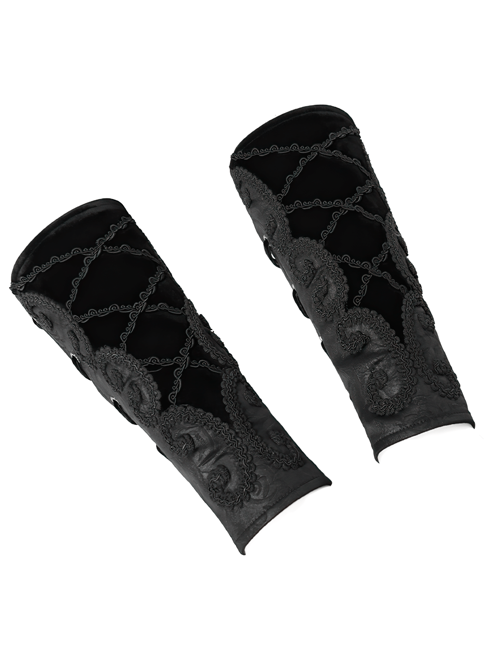 Elegant Gothic Black Velvet Arm Bracelet with Lace Up