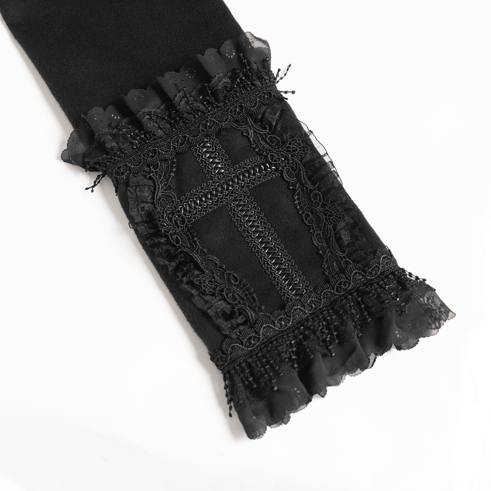 Elegant Gothic Hooded Coat with Flared Silhouette