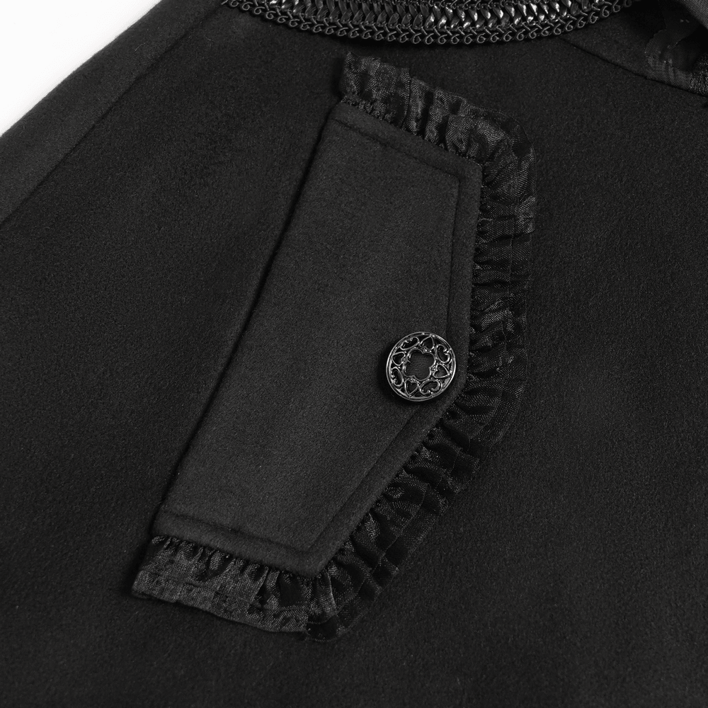 Elegant Gothic Hooded Coat with Flared Silhouette
