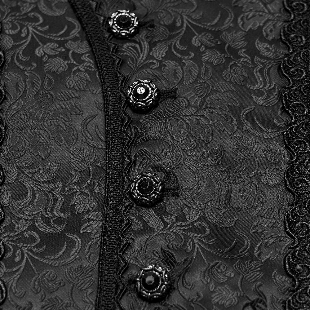 Elegant Gothic Jacquard Waistcoat with Buckle Straps
