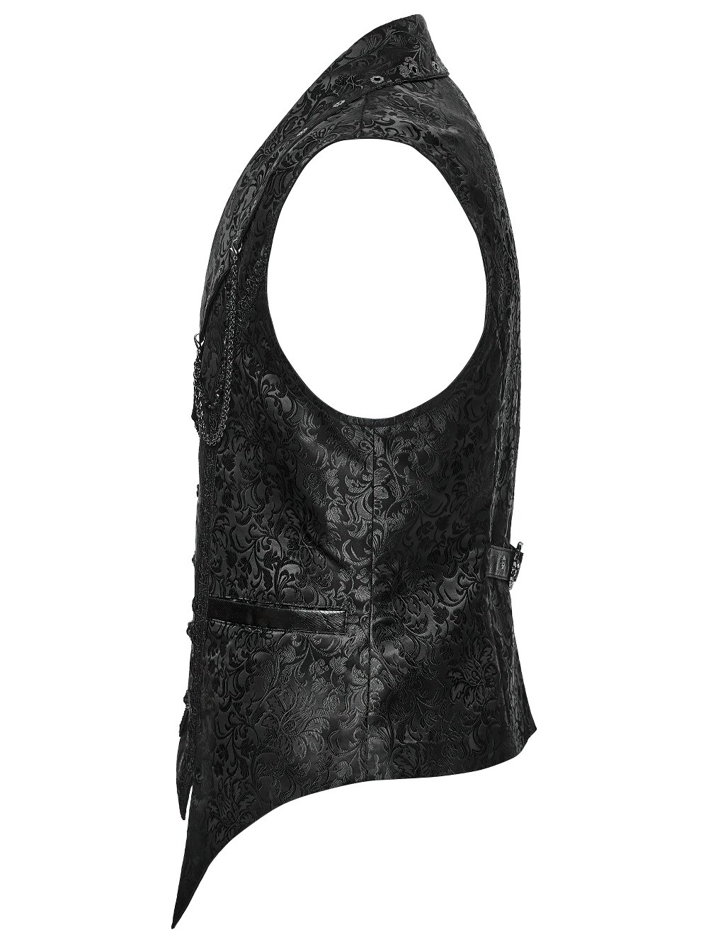 Elegant Gothic Jacquard Waistcoat with Buckle Straps