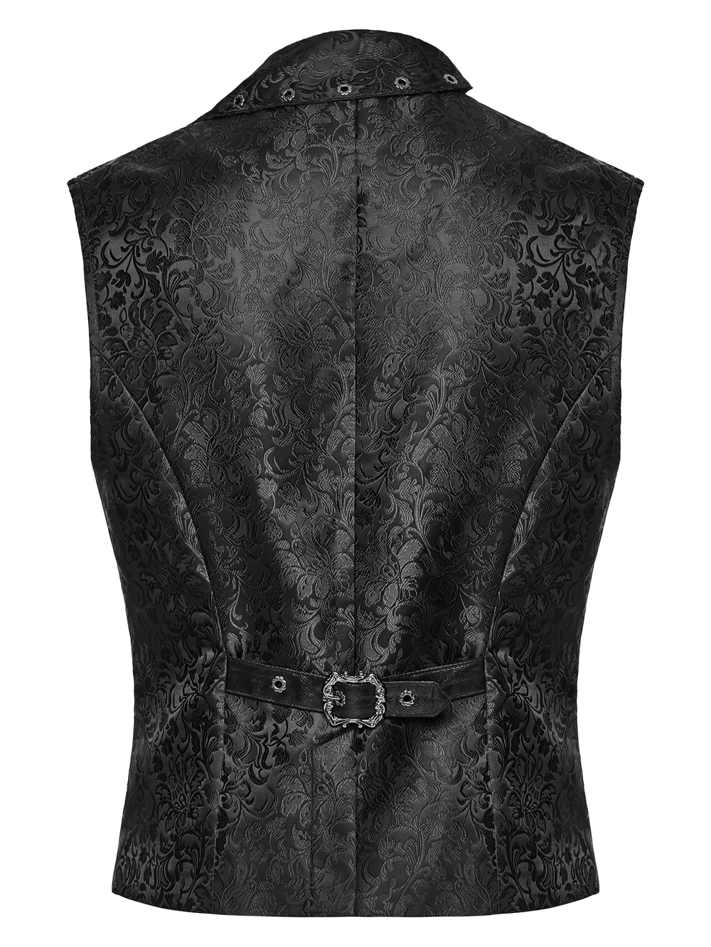 Elegant Gothic Jacquard Waistcoat with Buckle Straps