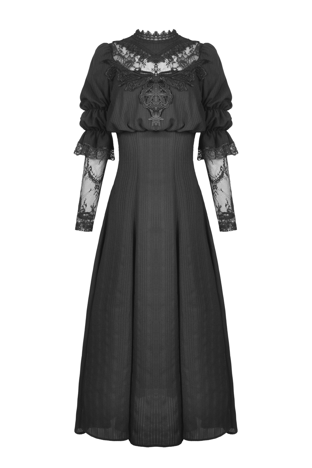 US SALE of Elegant Gothic Lace Bustier Dress with Maxi Skirt