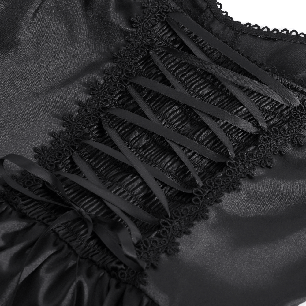 EU SALE of Elegant Gothic Lace Tiered Ruffle Maxi Dress with Straps