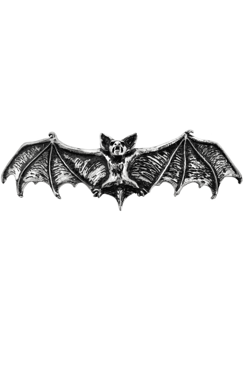 Elegant Gothic Pewter Bat Hair Slide with Steel Clip