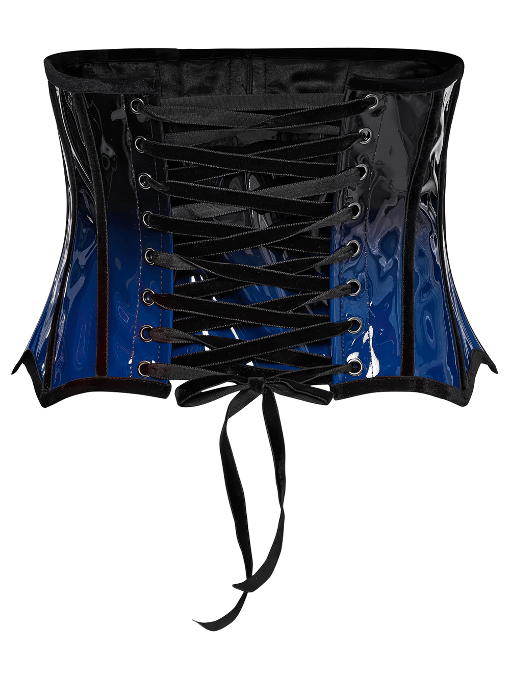 Elegant Gradient Patent Leather Goth Underbust Corset