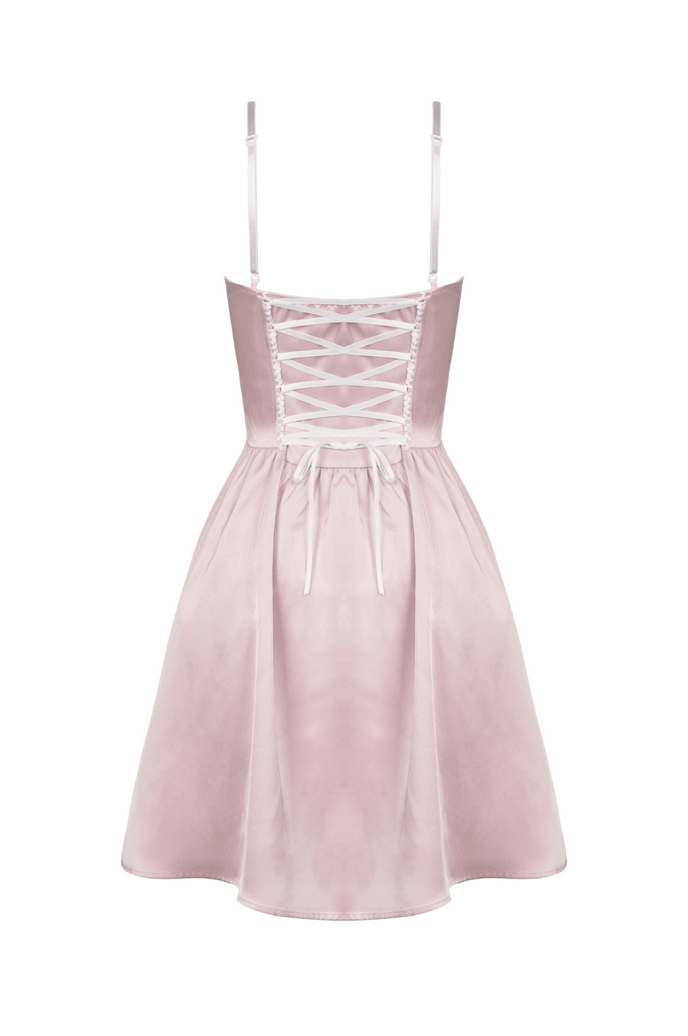 Elegant Pink Satin Bow Dress for Evening Events