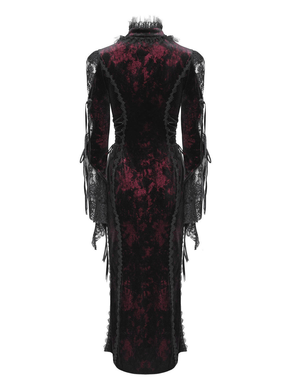 Exquisite Lace Maxi Dress with Corset Lacing and Side Slit