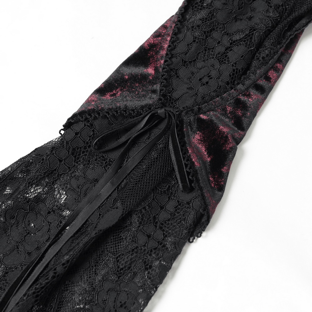 Exquisite Lace Maxi Dress with Corset Lacing and Side Slit