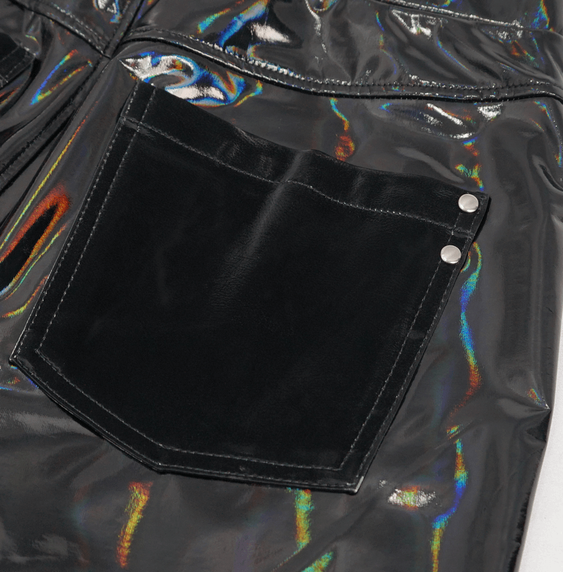 US SALE of Fashion Slim Pu Leather Pants For Women / Zipper Wetlook Pants