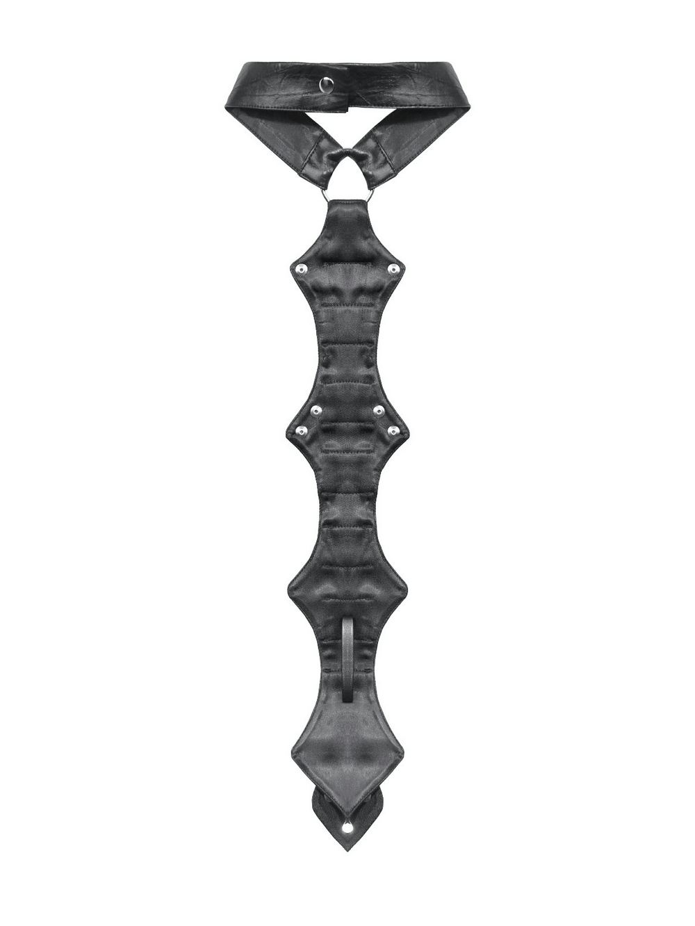 Faux Leather Gothic Neck Harness with Rivet Detail