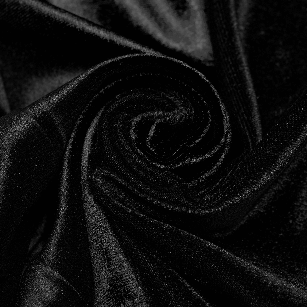 Female Goth Velvet Flared Pants with Waist Strap