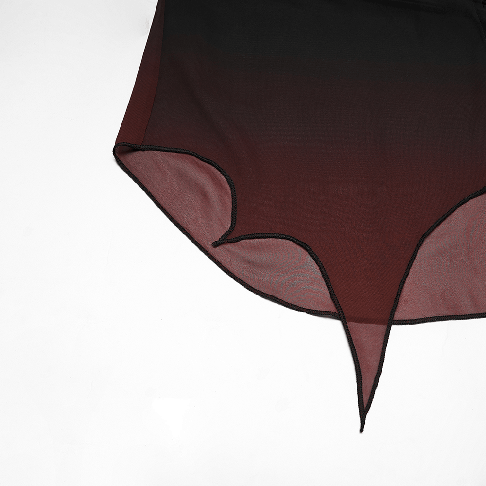 Female Gothic Gradient Chiffon Tie Waist Cover Up