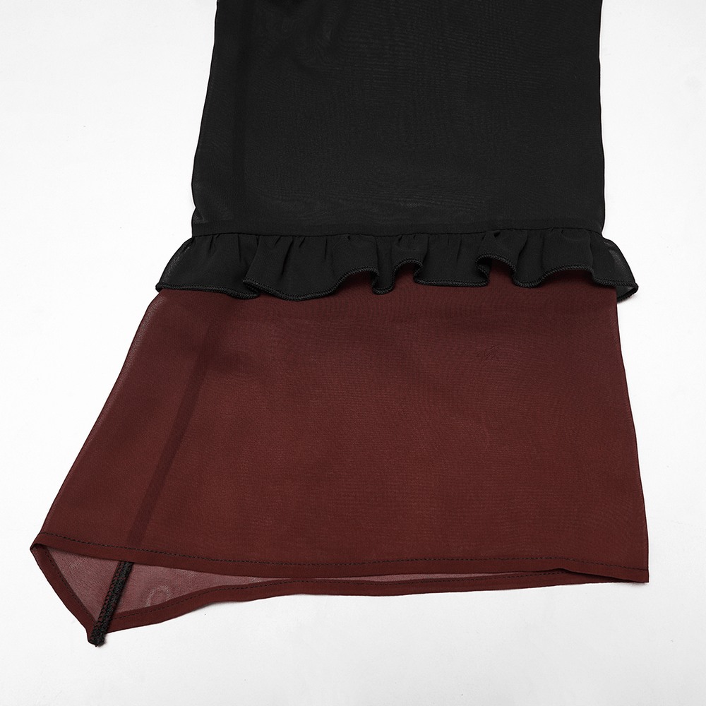 Female Gothic Gradient Chiffon Tie Waist Cover Up