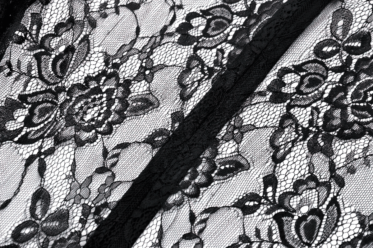 Female Gothic Lace Overlay Maxi Dress with Sleeves