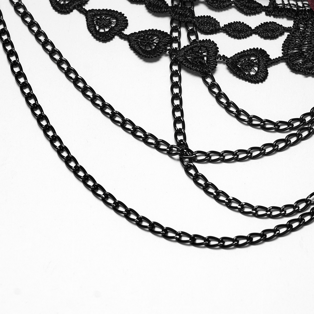 Female Gothic Lace Rose Hip Chain Harness Accessory