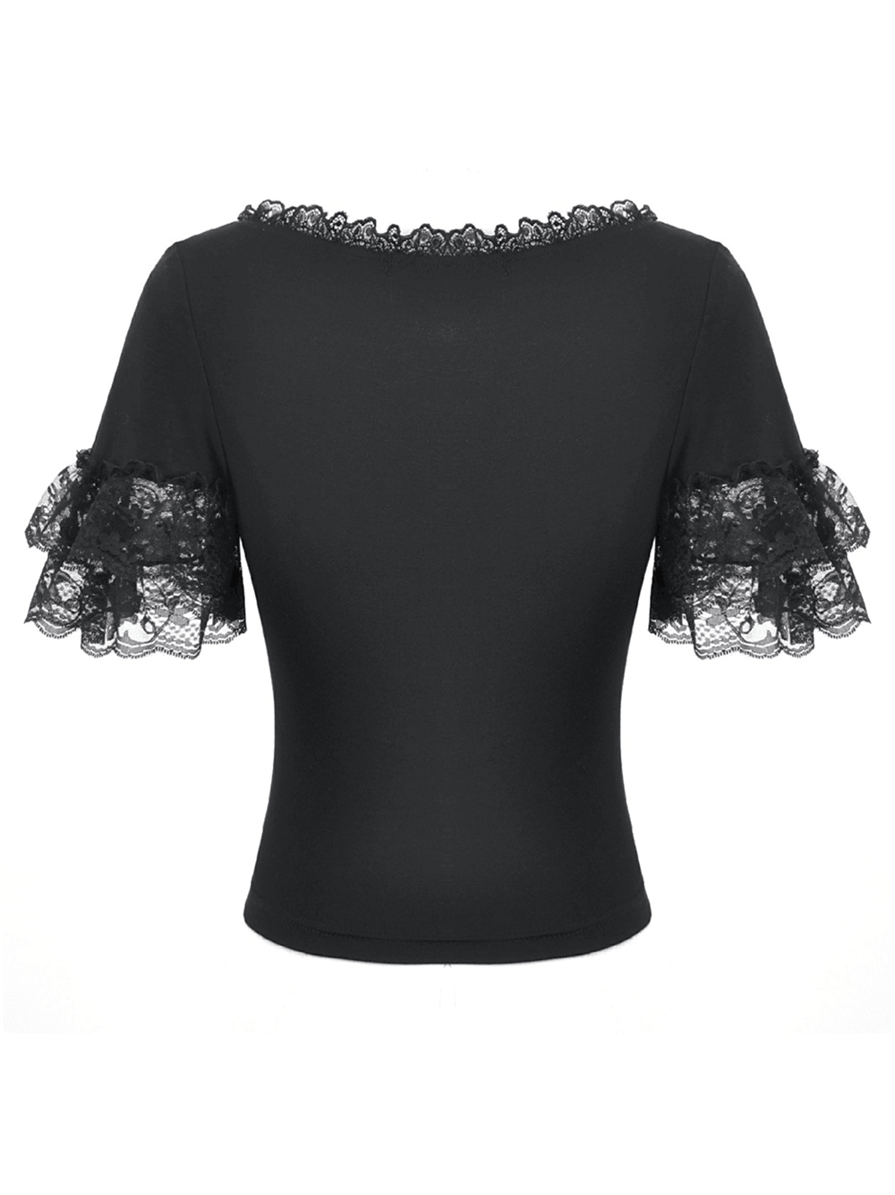 Female Gothic Lace Top with Layered Ruffle Sleeves