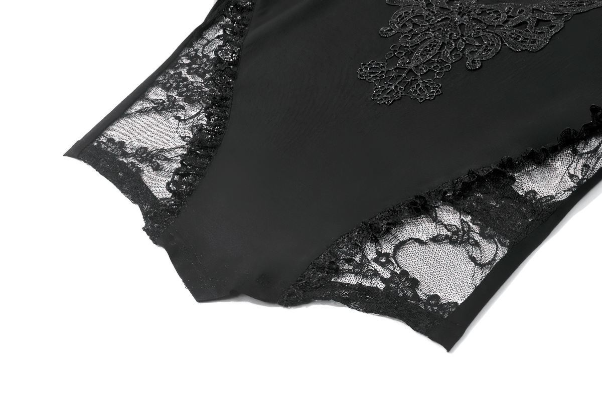 Female Gothic Lace Top with Layered Ruffle Sleeves