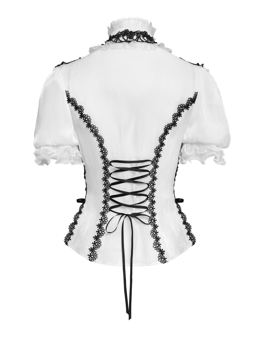 Female Victorian Blouse with Black Lace-Up Corset Back