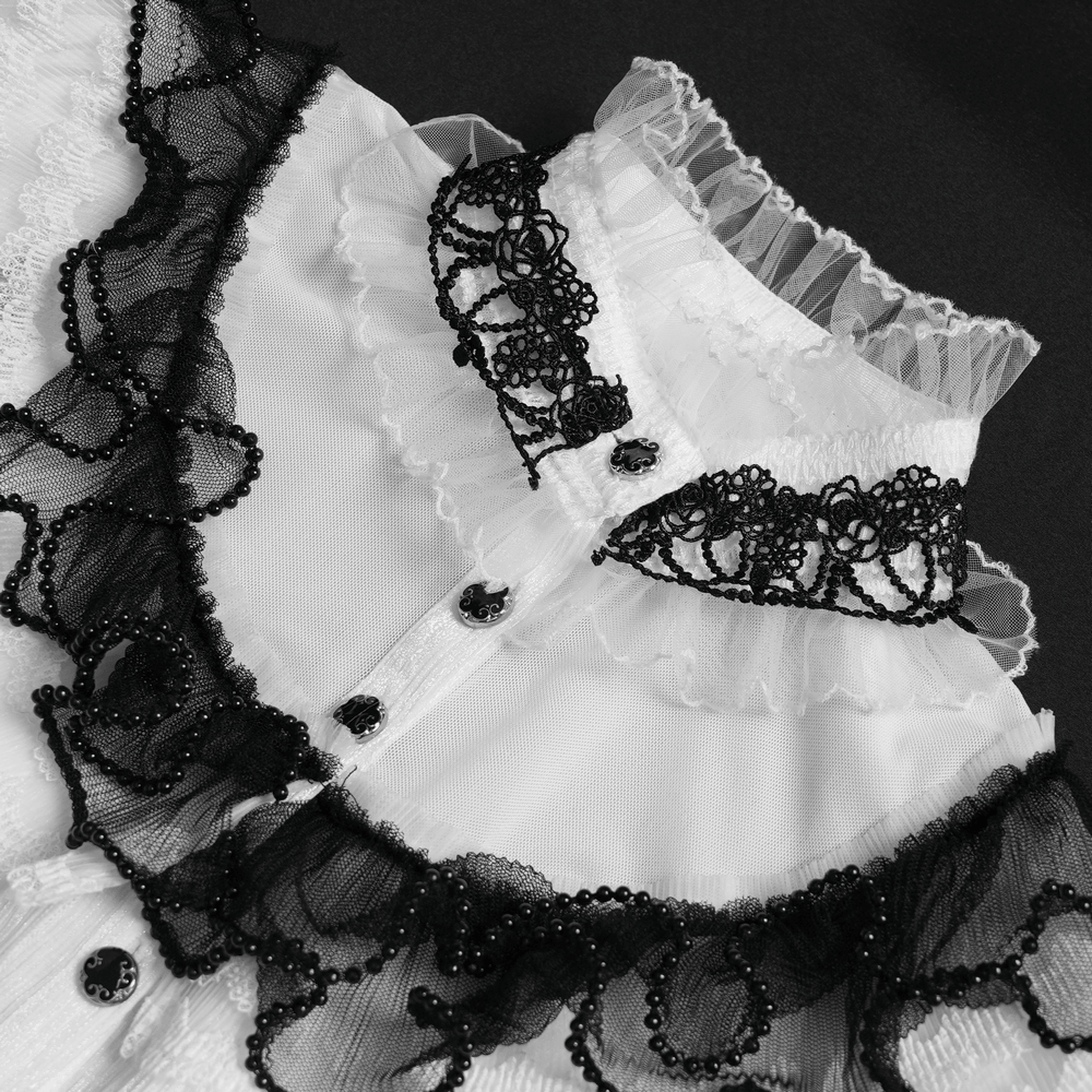 Female Victorian Blouse with Black Lace-Up Corset Back