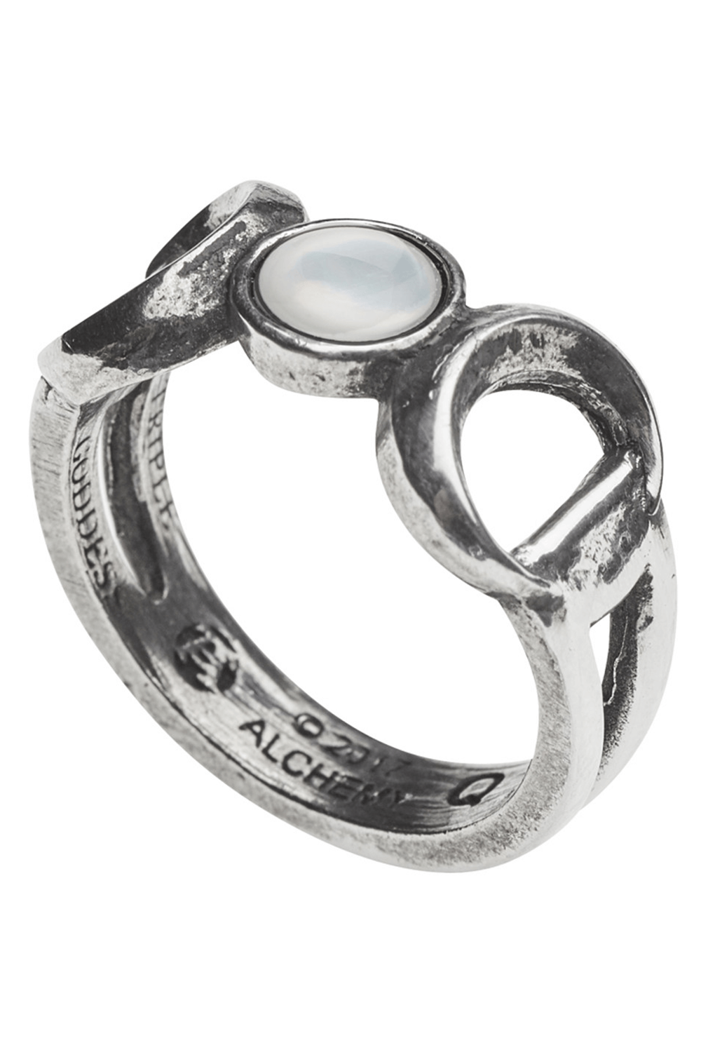 Goddess Ring with Mother of Pearl and Austrian Crystals