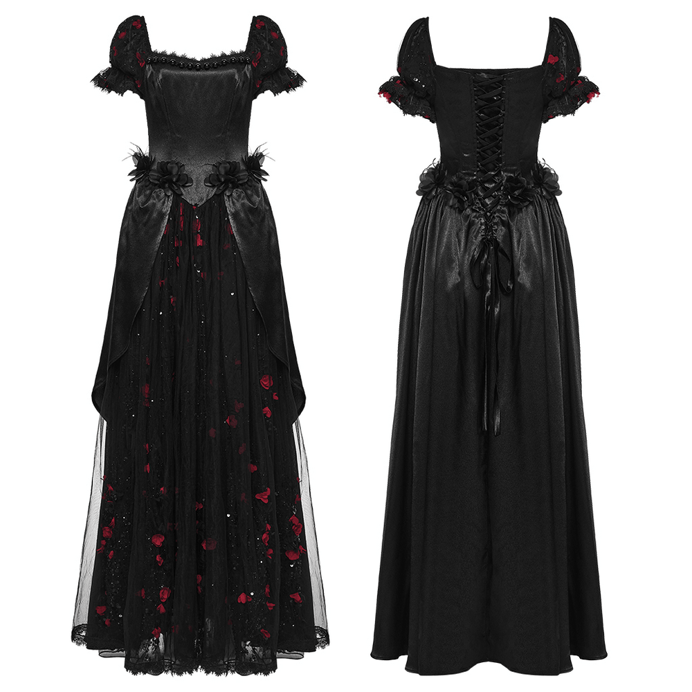 Gorgeous Rose Dress with Victorian Lace and Floral Details