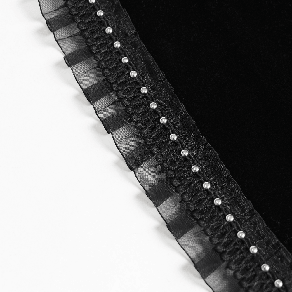 Velvet Notebook Cover with Lace and Corset Detail