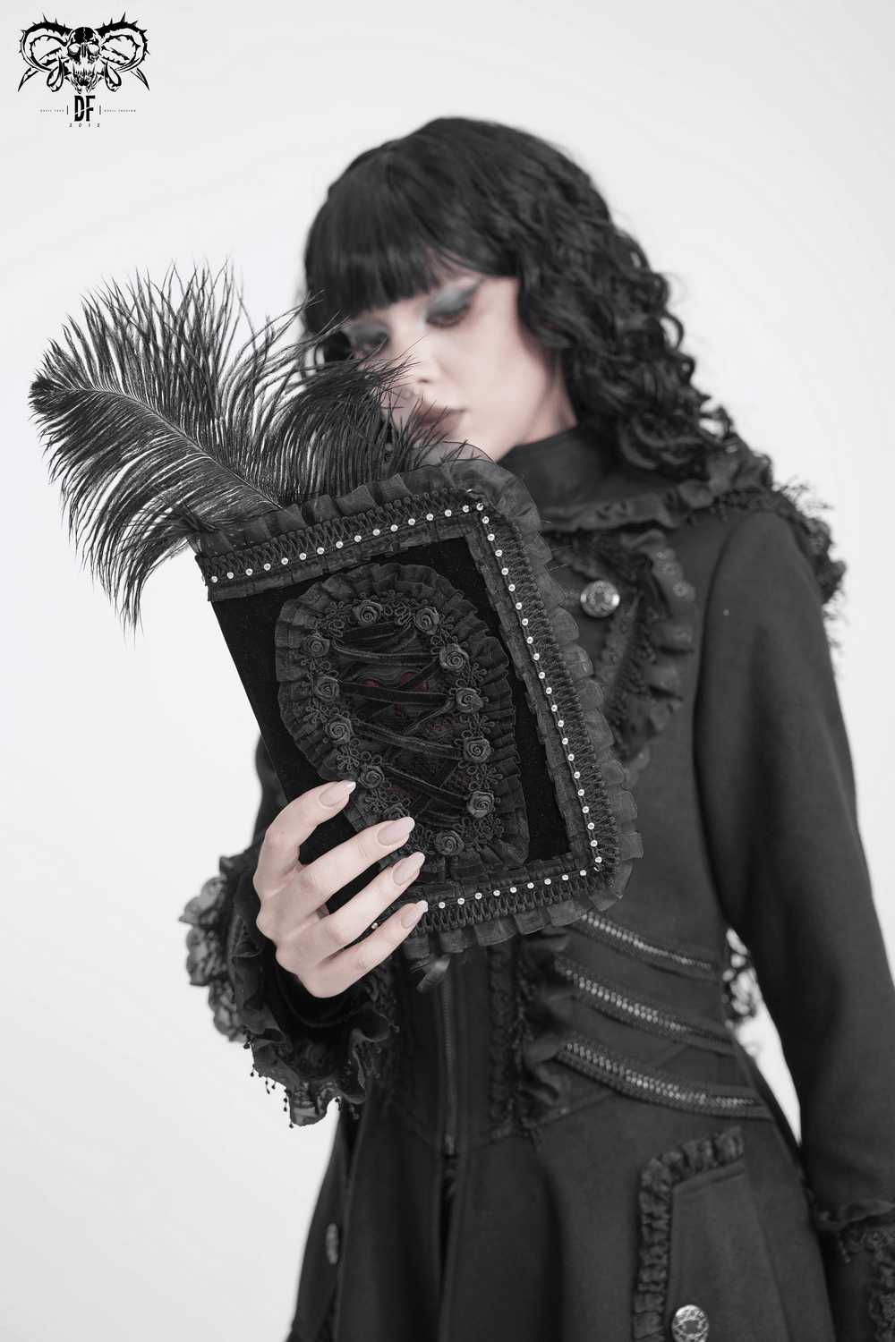 Velvet Notebook Cover with Lace and Corset Detail