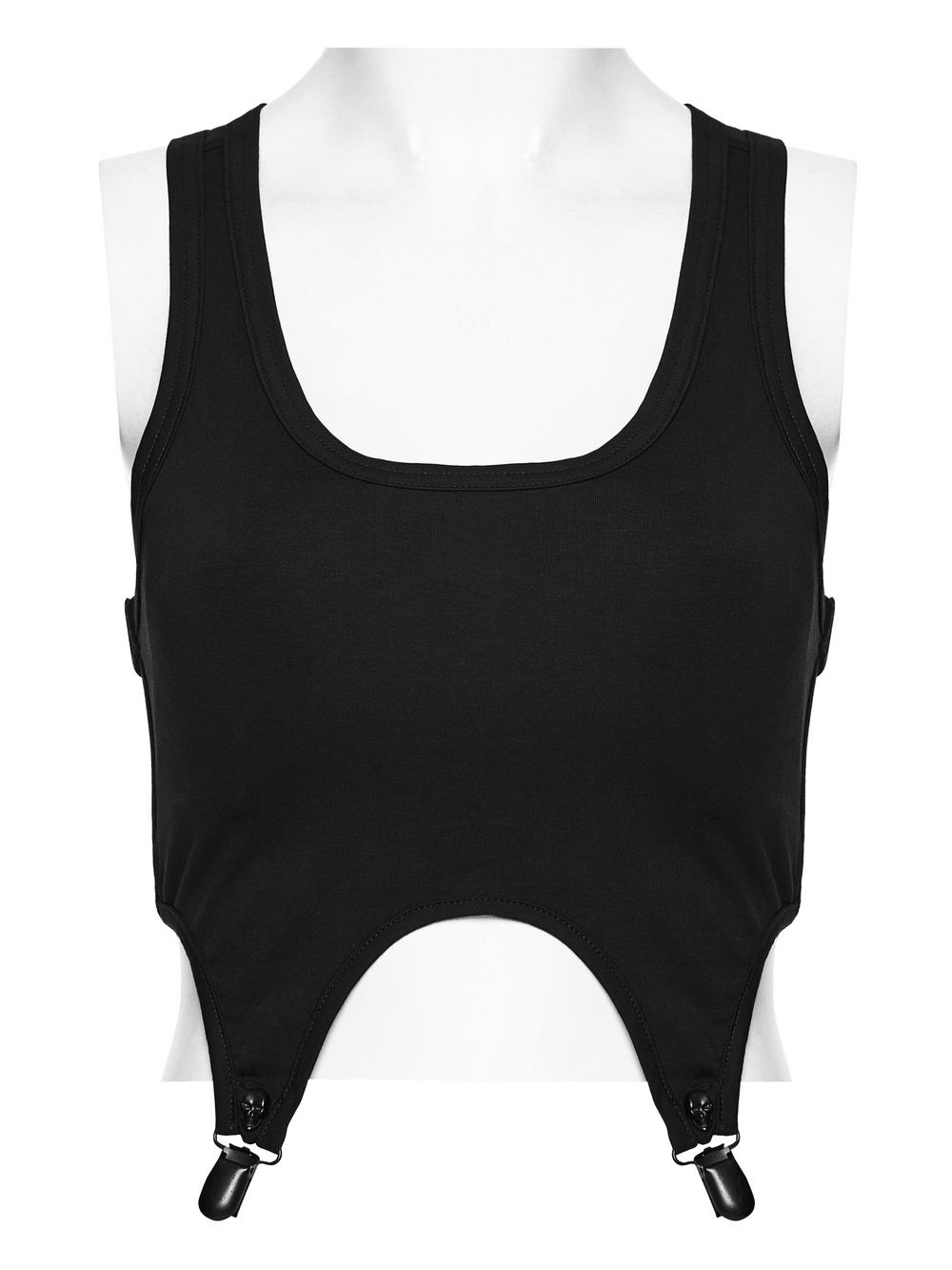Goth Cutout Clip Hem Tank Top with Adjustable Back