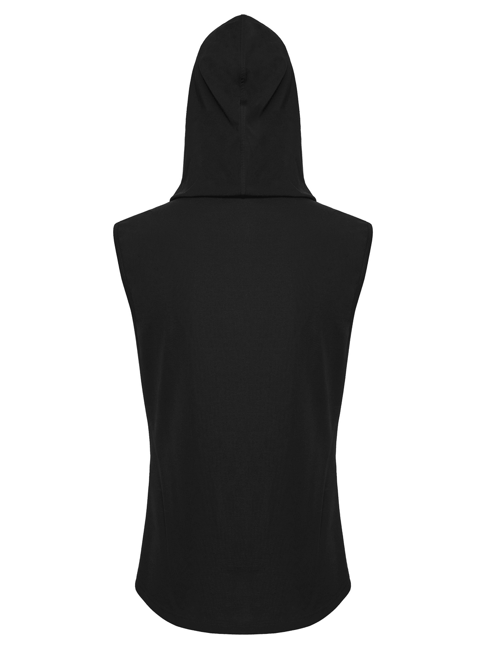 Goth Dark Top with Punk Hood and Hooked Chest Details