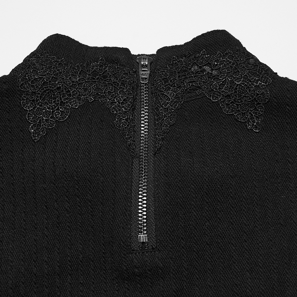 Goth Minimalist Sweatshirt with Shoulder Panels for Men
