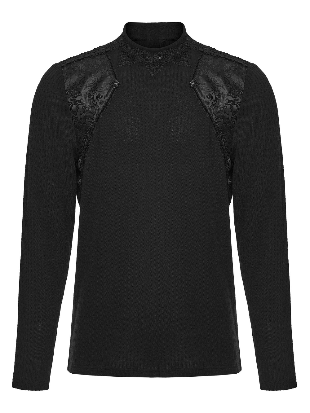 Goth Minimalist Sweatshirt with Shoulder Panels for Men