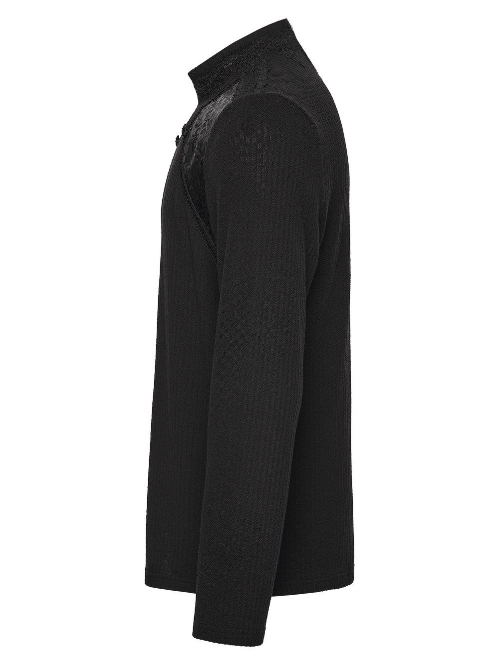 Goth Minimalist Sweatshirt with Shoulder Panels for Men