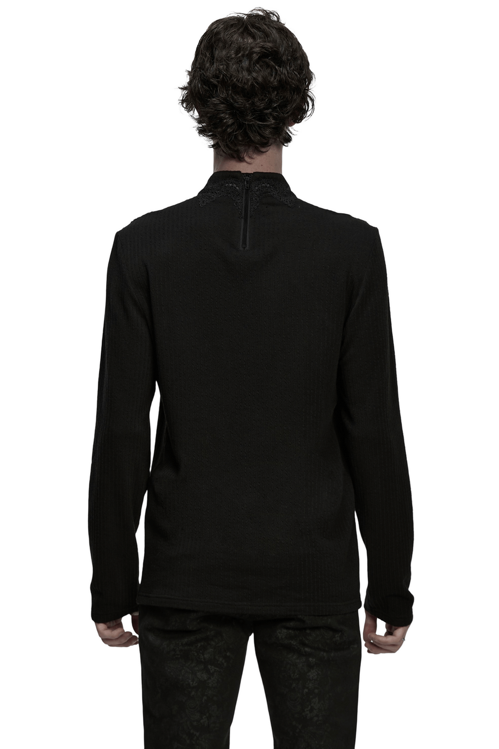 Goth Minimalist Sweatshirt with Shoulder Panels for Men