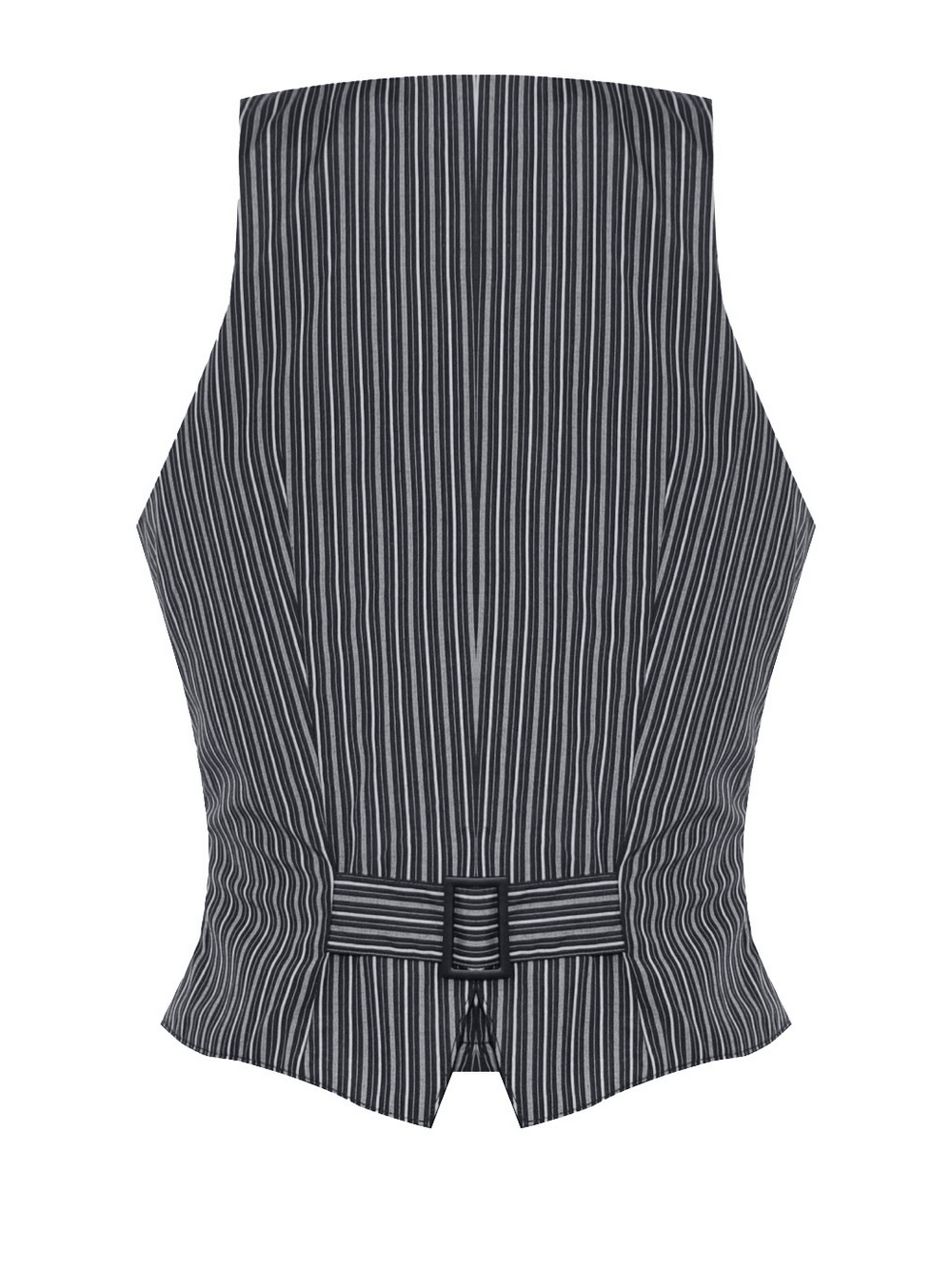 Goth Pinstripe Double-Breasted Vest with Straps