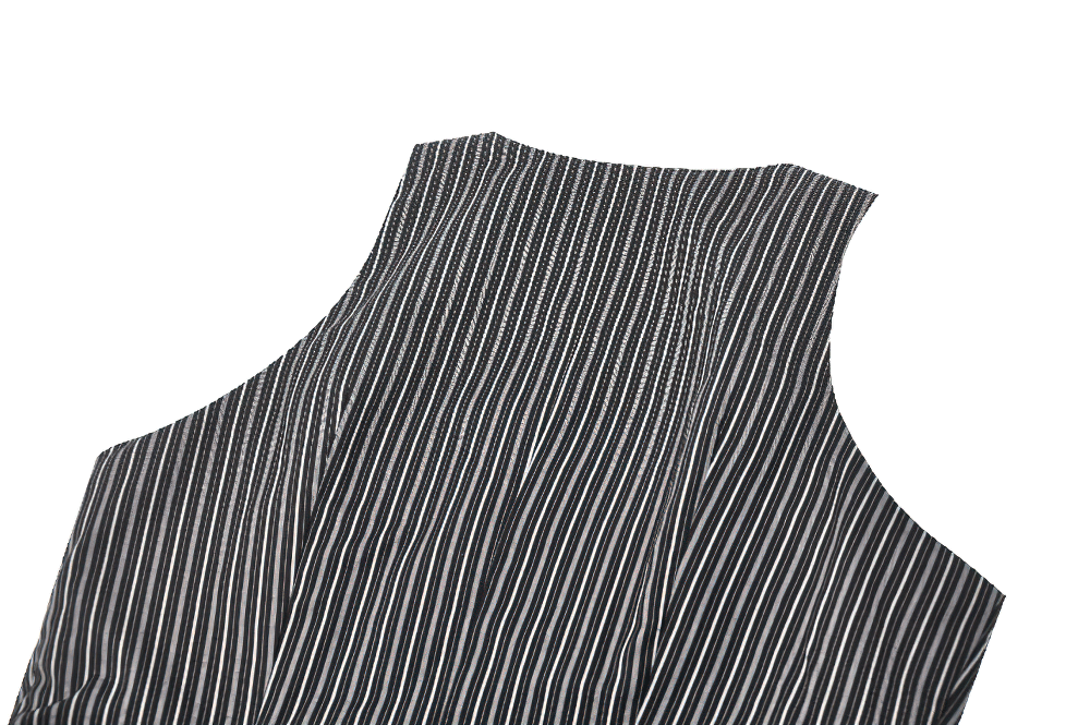 Goth Pinstripe Double-Breasted Vest with Straps