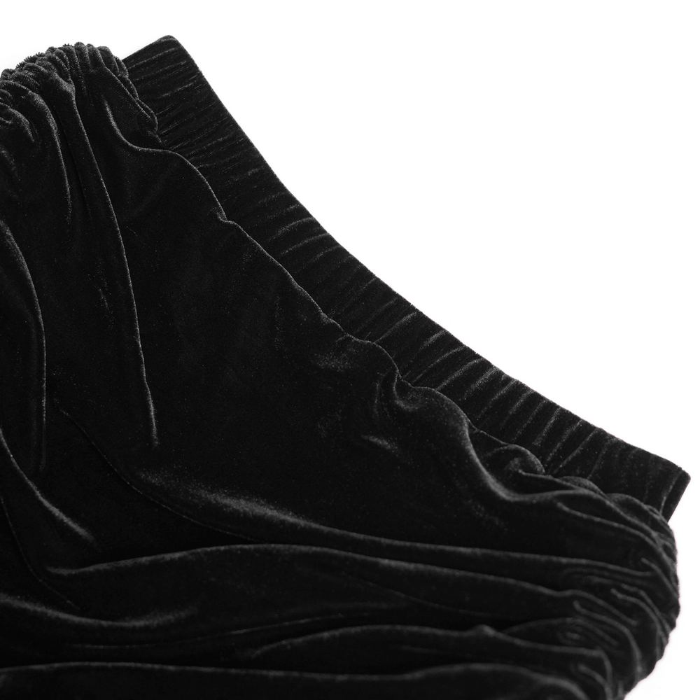 Goth Velvet and Lace Skirt with Ruffle and Rose Detailing