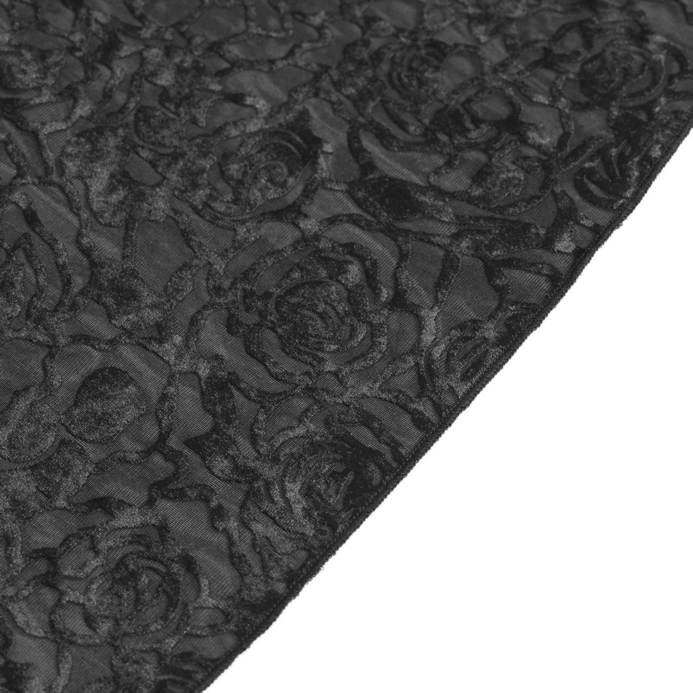 Goth Velvet and Lace Skirt with Ruffle and Rose Detailing