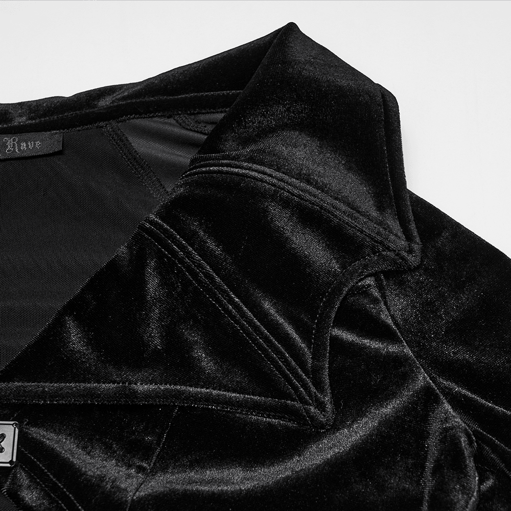 Goth Velvet Bolero with Bat Collar and Bell Sleeves