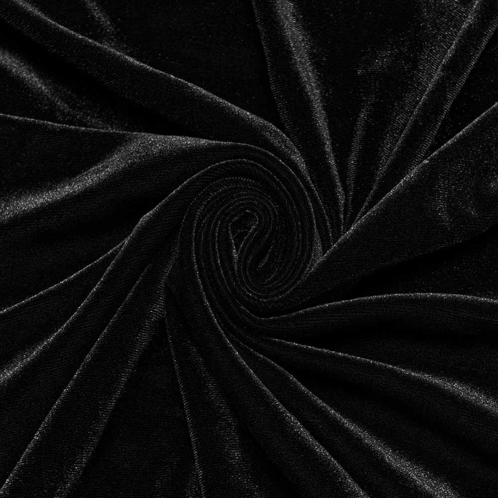 Goth Velvet Pullover Shirt with Victorian Ruffle Collar