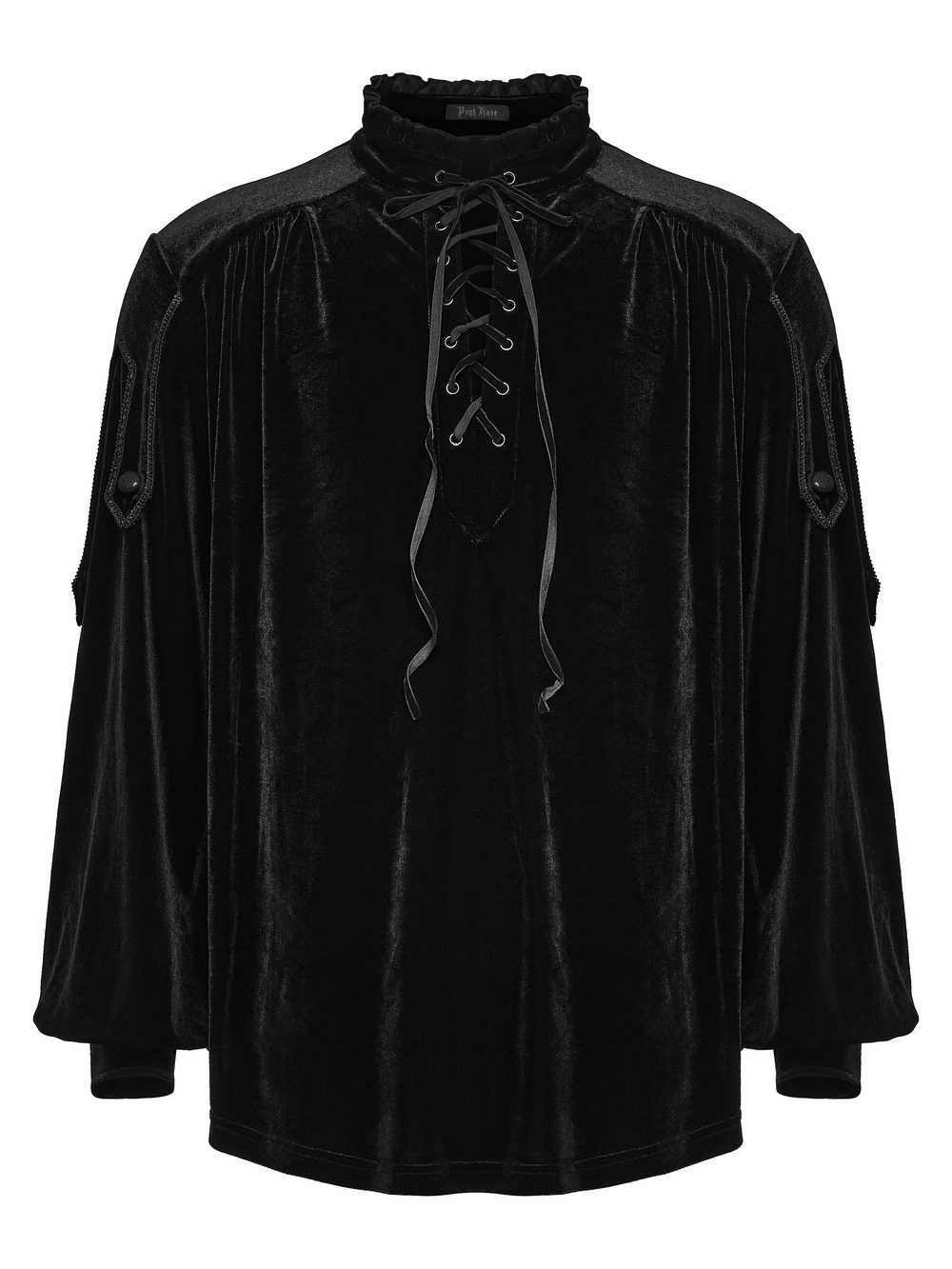 Goth Velvet Pullover Shirt with Victorian Ruffle Collar