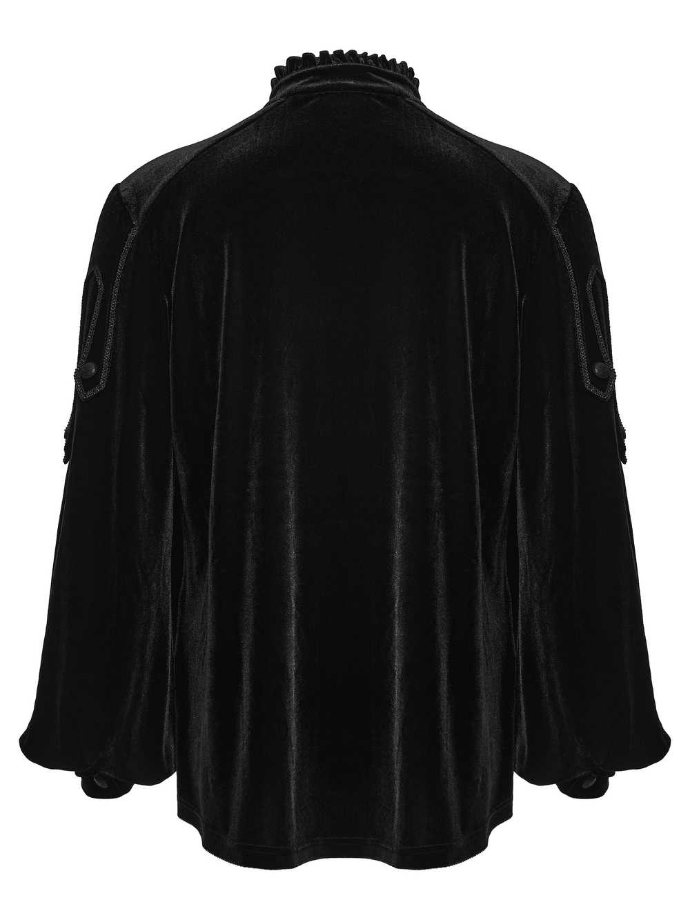 Goth Velvet Pullover Shirt with Victorian Ruffle Collar