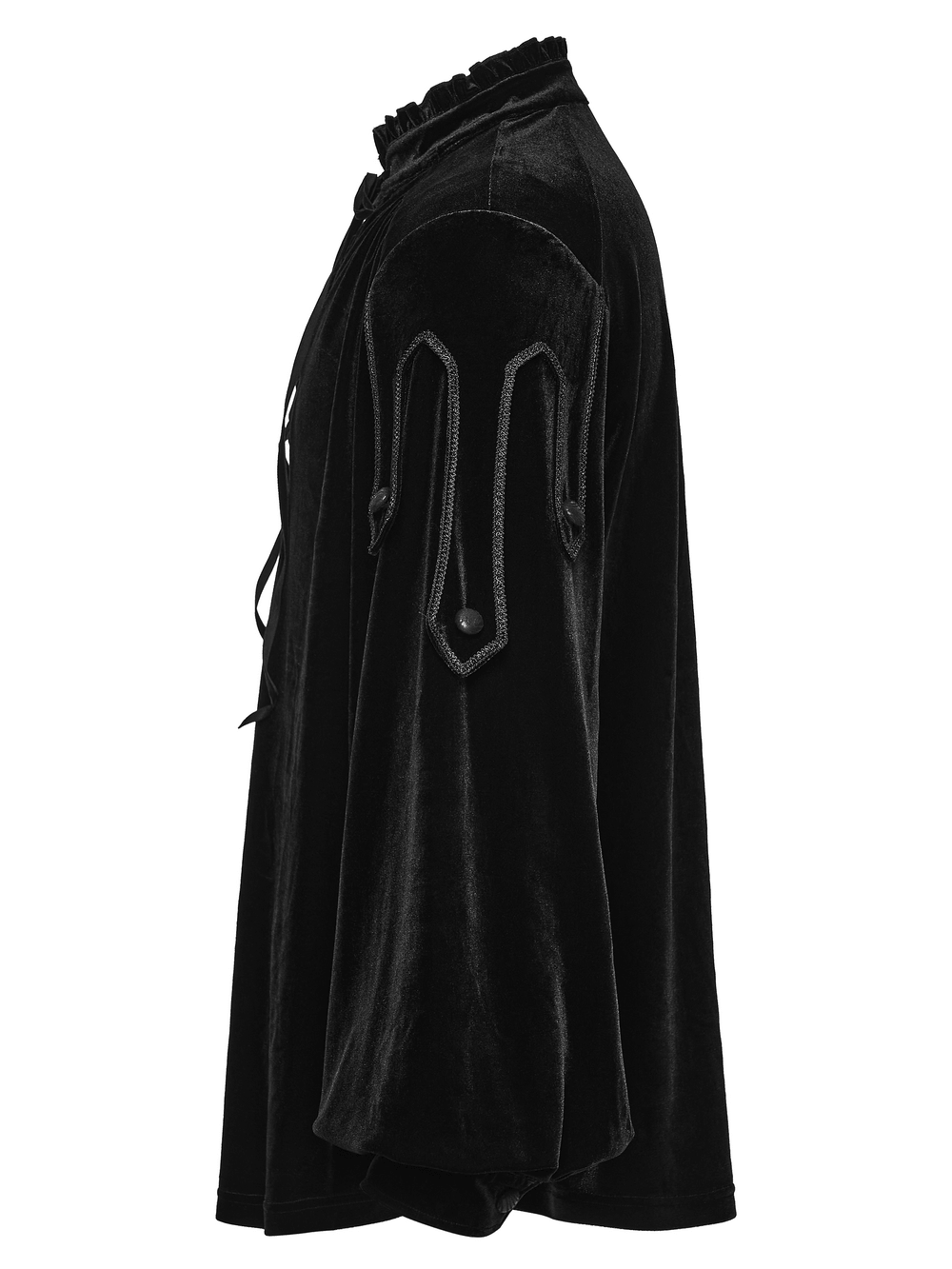 Goth Velvet Pullover Shirt with Victorian Ruffle Collar